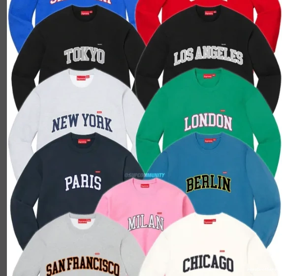 Shanghai Shanghai Shop 4-pin Crewneck Royal Paris Blue Los Hoodie Open 24SS Neck City Chicago Black 6-Thread Royal Blue Limited Round Angeles White Milan Pink 0713